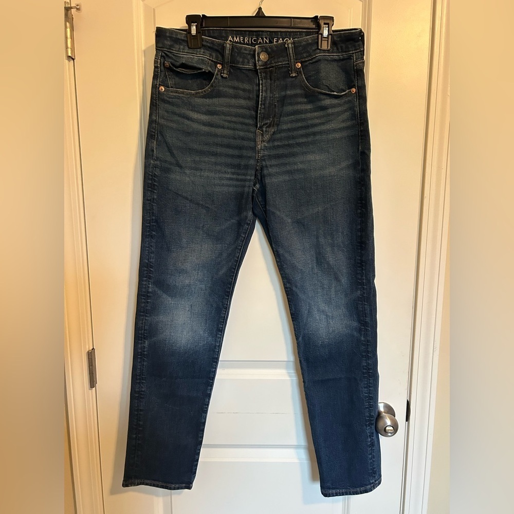 American Eagle Outfitters Dark Blue athletic fit Straight Jeans